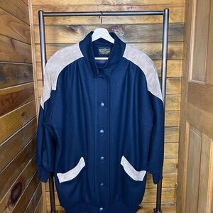 Vintage Michelle Francois Wool Jacket with Suede Accents – Made in USA